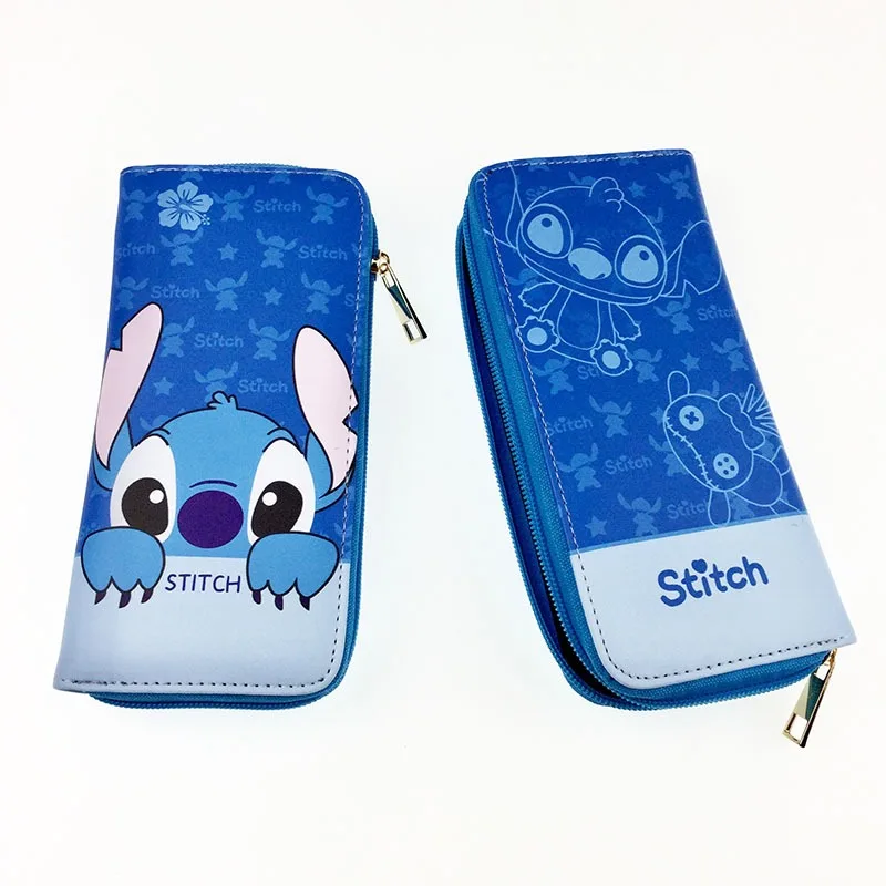 

Stitch Wallet Stitch Angel Scrump Lilo Cartoon Cartoon Figures Long Zipper PU MultiFunction Money Bag Men Women Birthday Gifts