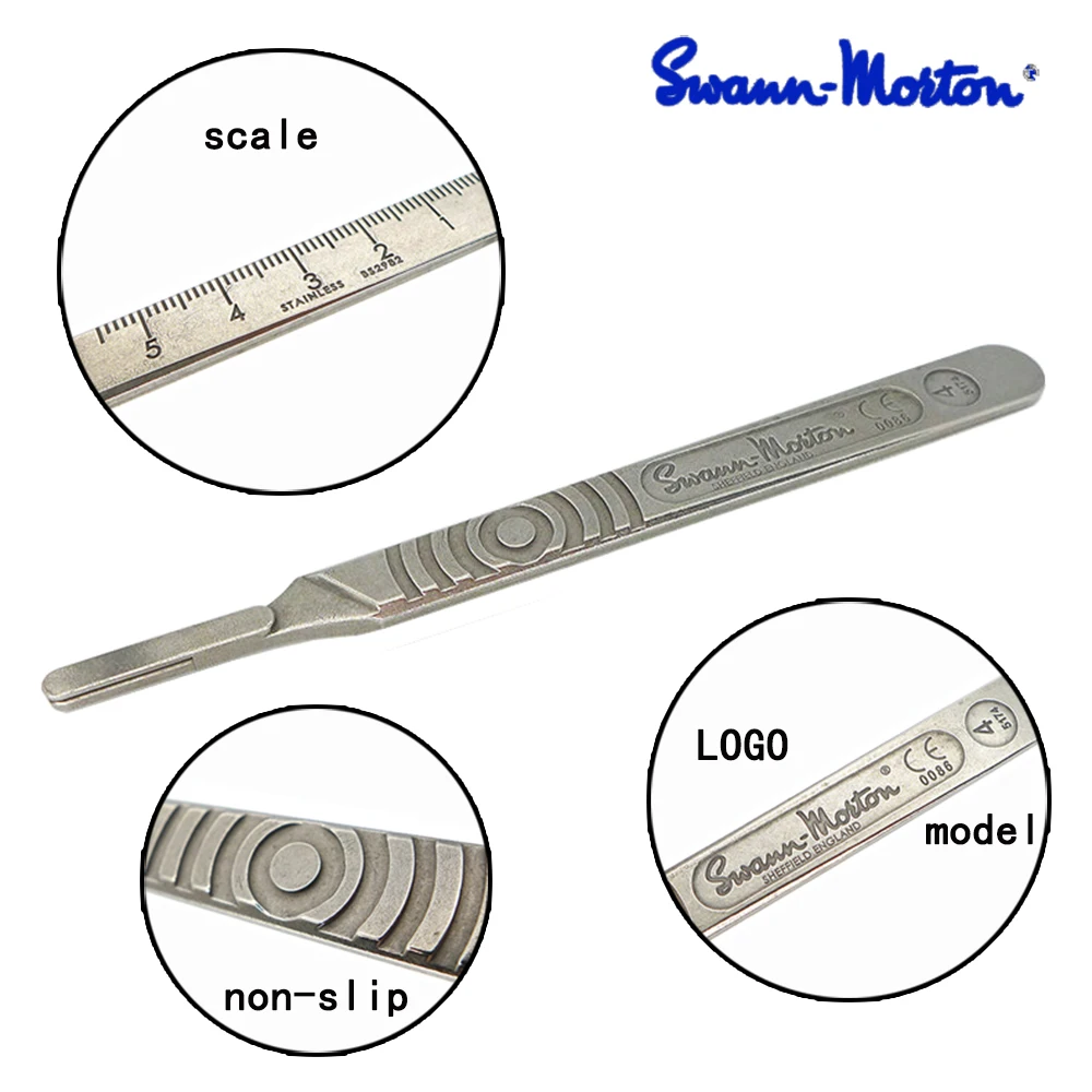 10PCS Swann-Morton Sterilized Surgical Blade 11 12D 15C 40 Double Edged Carbon Steel Stand Alone Pack For Cosmetic Dentistry