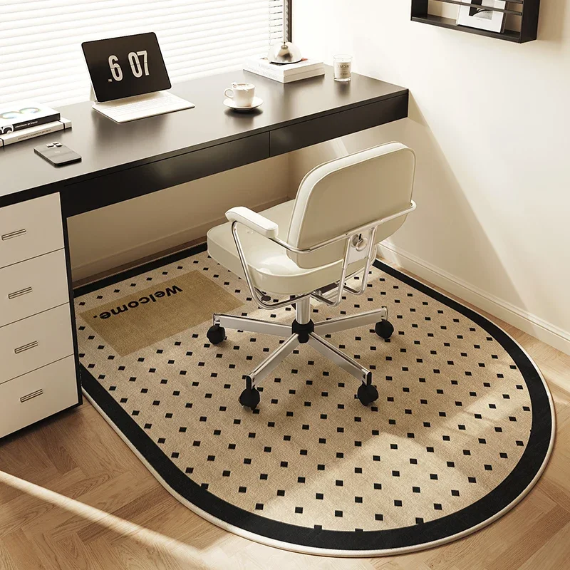 Alfombra de esquina redonda grande para silla, alfombrilla antideslizante para área de estudio, dormitorio, Fondo de TPR, alfombras de mesa de