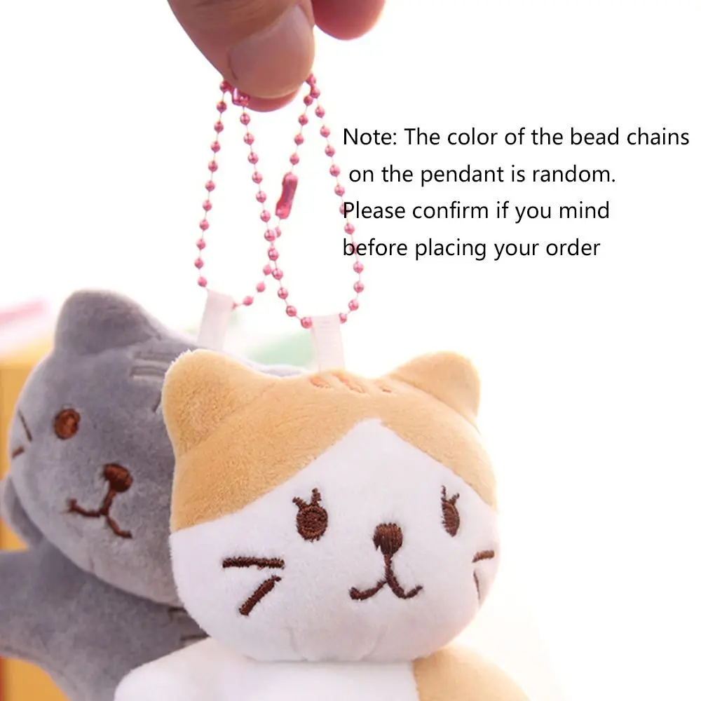 Key Buckle Cute Cat Plush Pendant Korean Style Backpack Charms Crooked Head Kitten Keychain Cartoon Plush Cartoon Doll Pendant