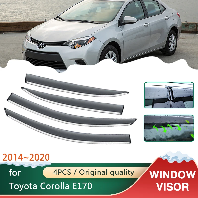 

Car Windows Visors for Toyota Corolla E170 170 Altis X Levin Sedan 2014~2019 Accessories Awnings Sun Rain Shades Guard Deflector