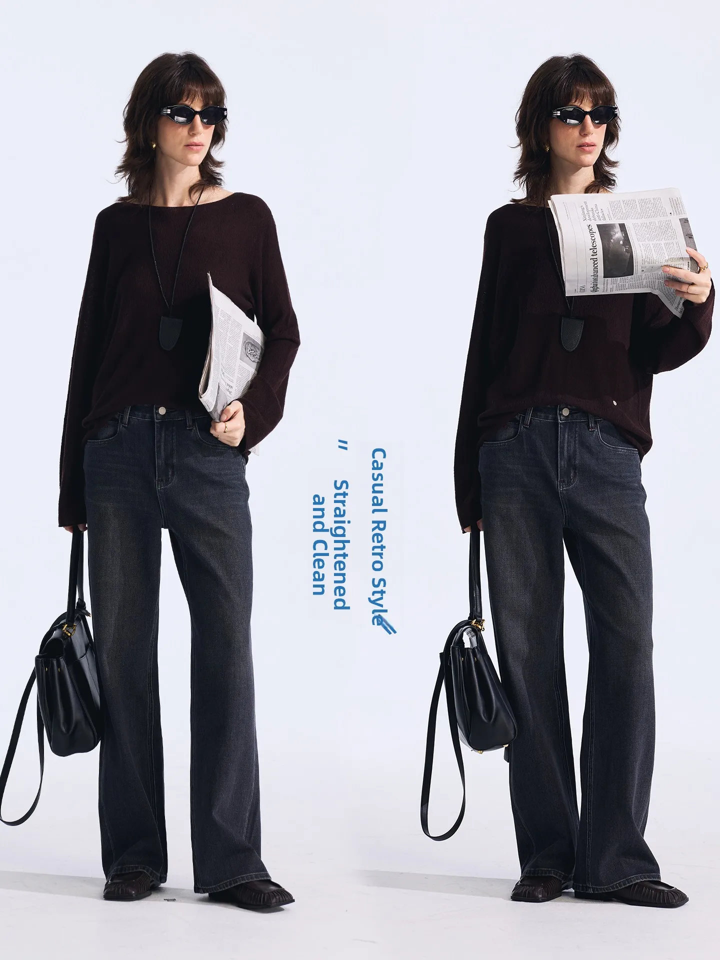 

Джинсы женские с высокой талией, прямые, удлиненные, осенняя новинка, модель Rightcell Lazy Rich Sle