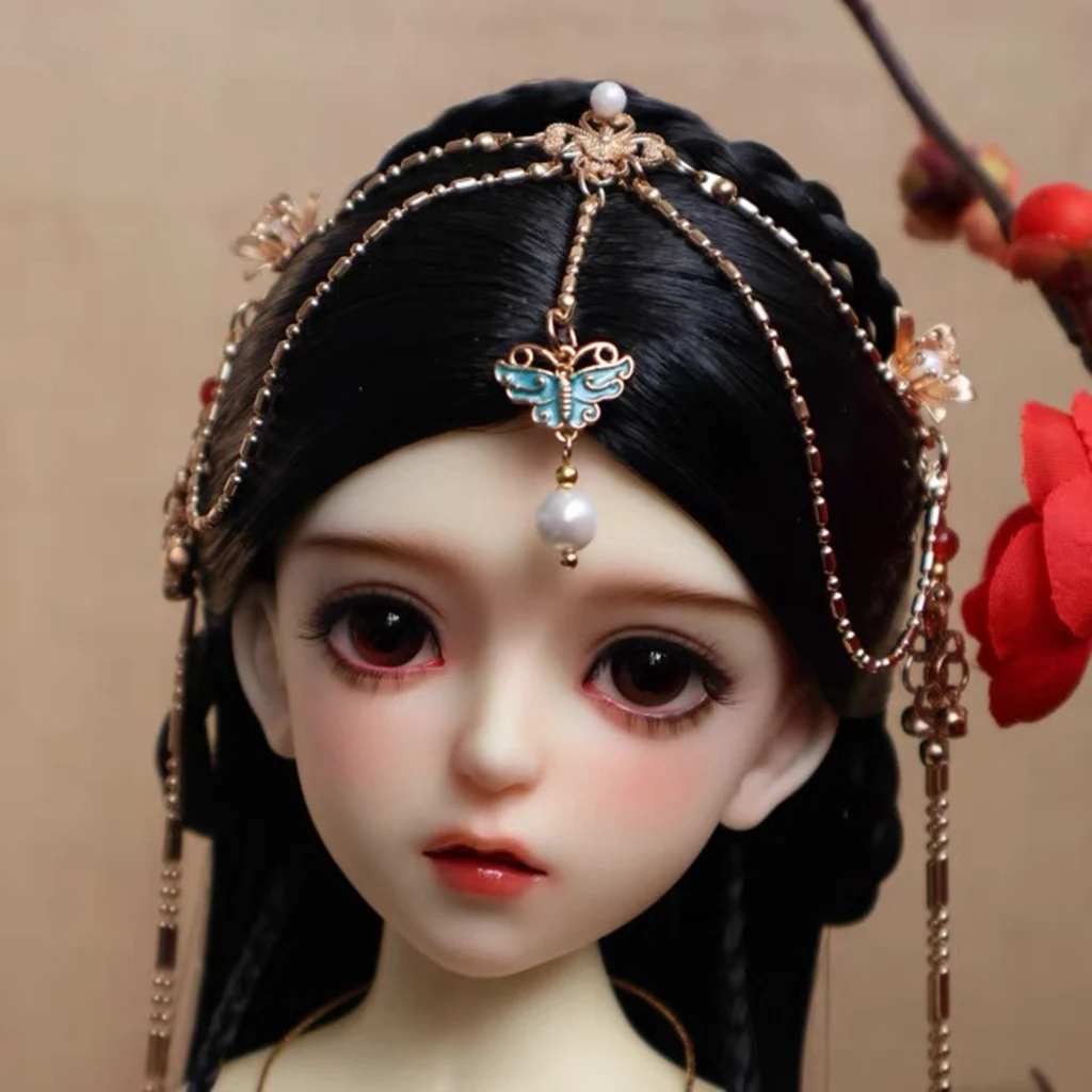 1/6 1/4 고대 코스튬 BJD 인형 가발, 중국 빈티지 긴 머리 요정 가발, YOSD MSD SD13 소녀 SSDF 액세서리 1898, 1/3 체중계