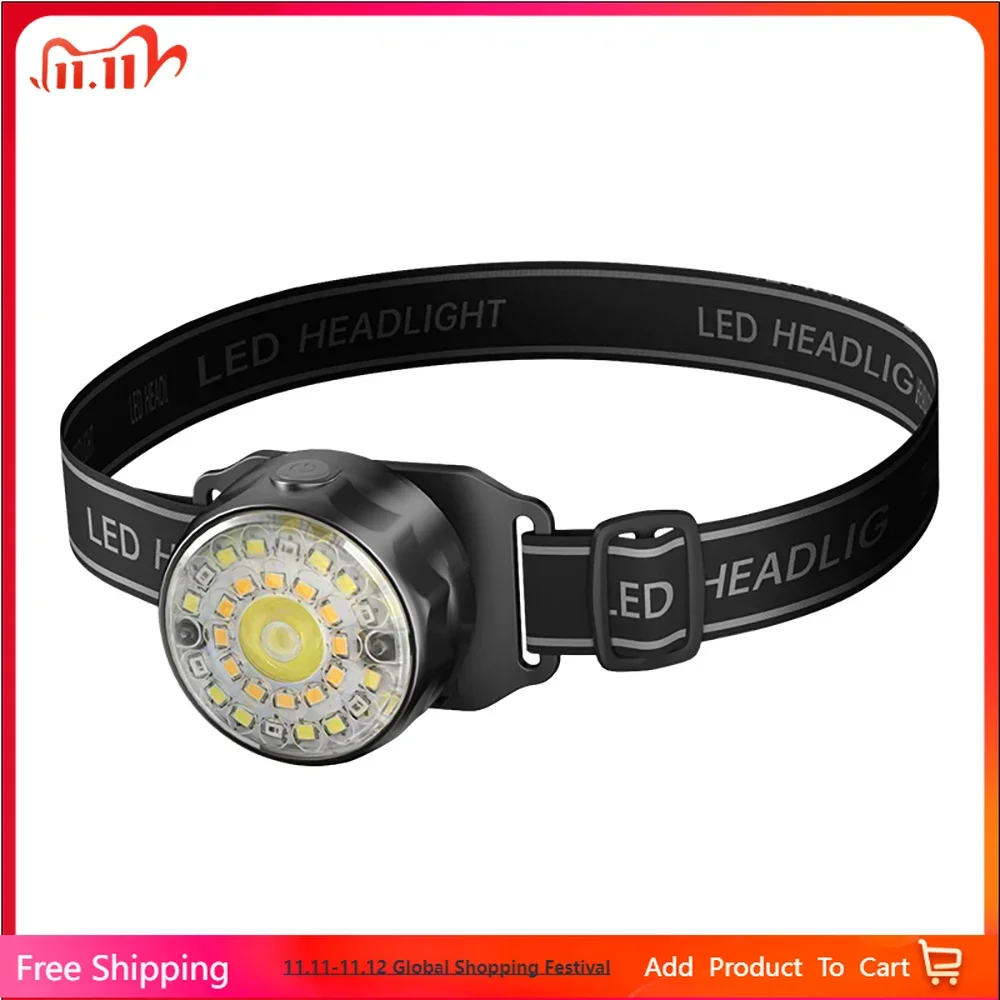 

28 LED Mini Headlight USB Rechargeable Motion Sensor Headlamp Portable Fishing Camping Outdoor Head Lamp Work Flashlight