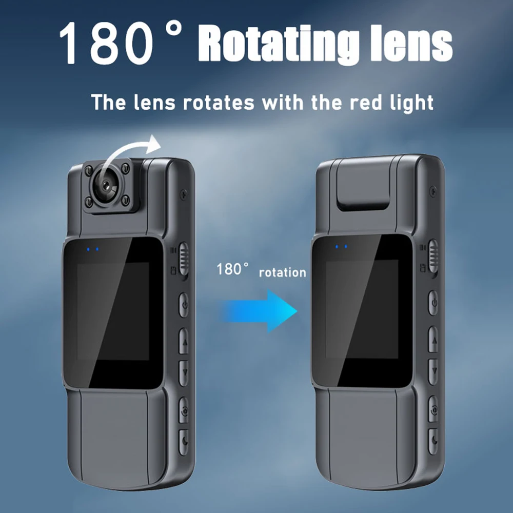 1080P Infrared Night Vision Mini Camera with LED Screen 180 Degree Rotating Bike Camera Sports DV Small Bike Camcorder