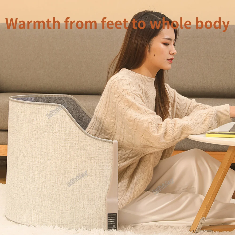 Folding Electric Heater Portable Winter Foot Warmer Leg Warmer Adjustable Thermostat For Home Office Under Desk Winter Cushion