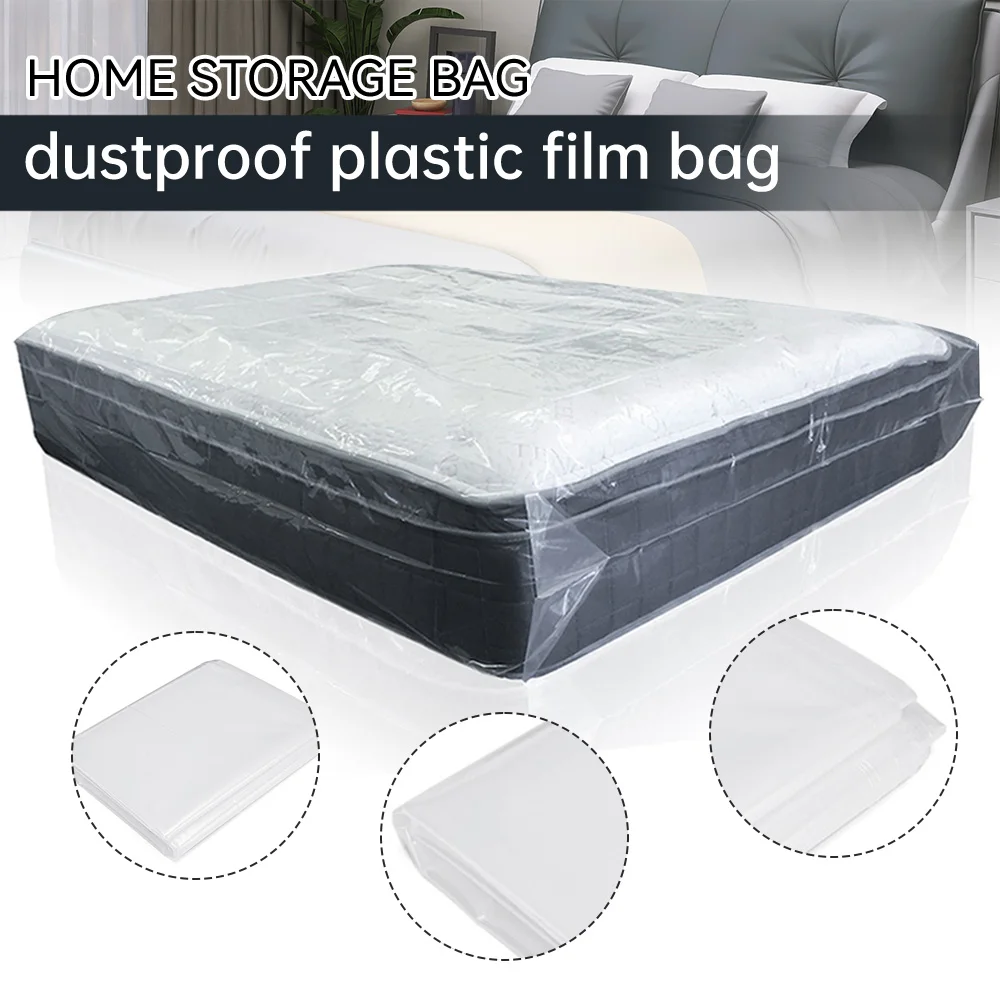 150/200x240x35cm Mattress Protector Packaging Bag Moisture-proof Dust Cover Thickness 0.08mm PE Transparent Moving Home Storage