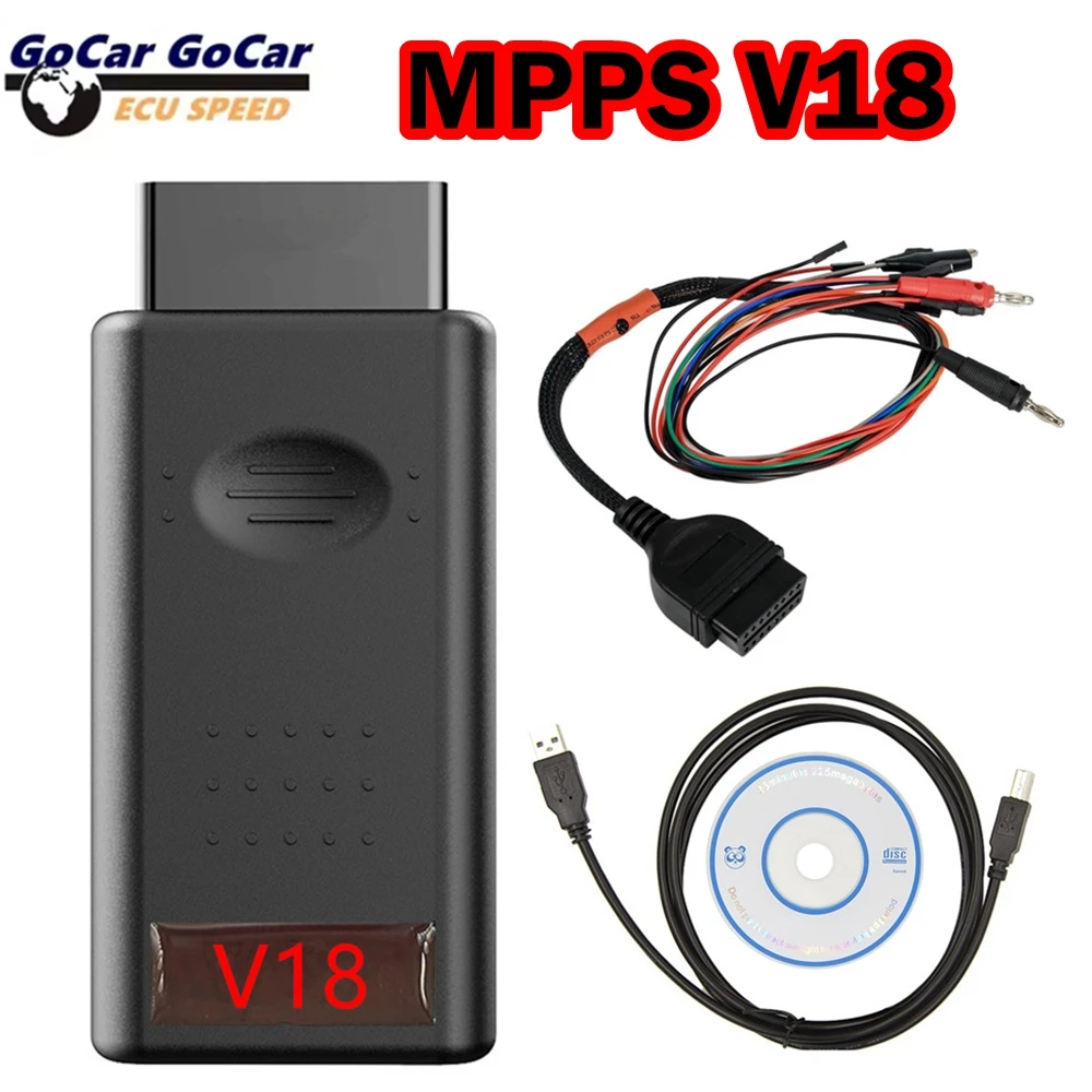 Best MPPS V18 Unlocked Version for Lifetime Use MPPS Full Chip with Three Core Cable OBD2 ECU Programmer Chip Tool Latest