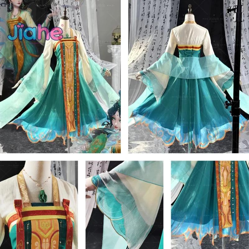 

Grace Identity Ⅴ Cosplay Naiad Yao Cai Costume Halloween Carnival Chinese Style Gorgeous Hanfu Dress Props and Accessories Set