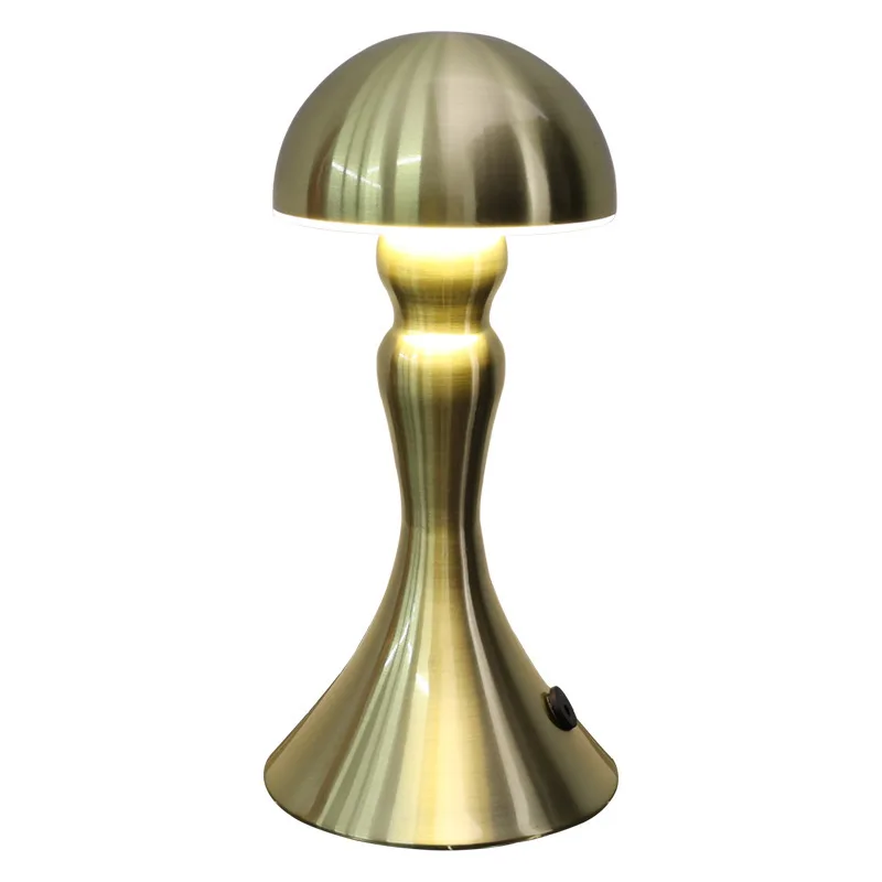Postmodern Minimalist Metal Mushroom Floor Lights Rechargeable LED Luminaries Bedroom Bedside Hotel Study Atmosphere Table Lamps