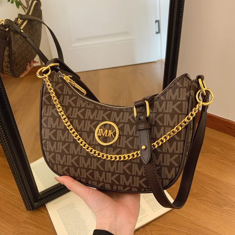 

2025 French Vintage Underarm Bag - Elegant Printed Shoulder Bag with Crossbody Strap, Chic Dumpling Purse for Women