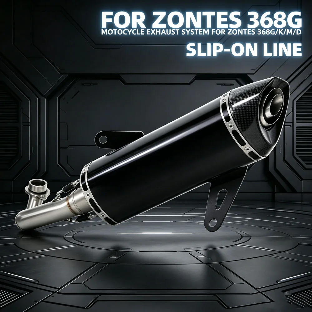 

Scooter Exhaust Full System Kit Slip On Line For Zontes 368G 368E Motorcycle Tail Pipe Connection Escape Muffler With DB Killer