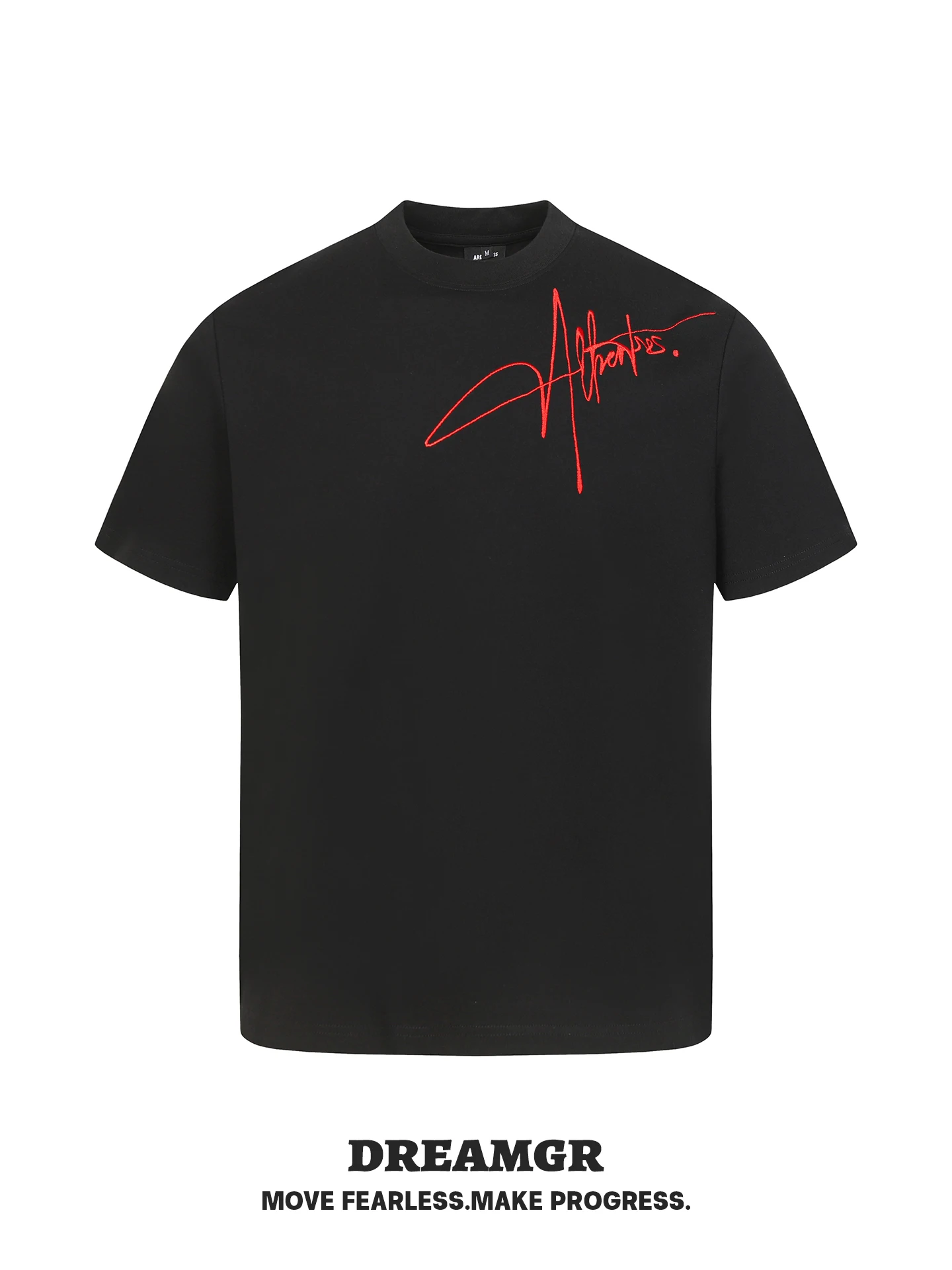 

Американская уличная футболка Heavyweight с вышитыми буквами, летняя, новая, 320 г, для молодежи