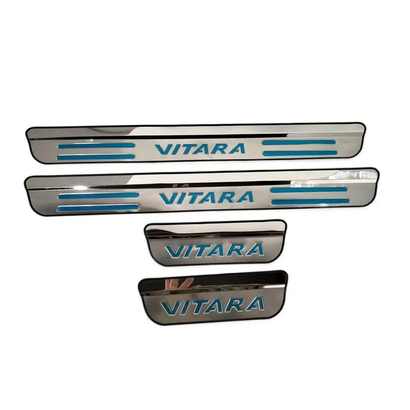 4Pcs/Lot Auto Stainless Steel Scuff Plate Decoration Cover Door Sill Pedal For 2015-2021 Suzuki VITARA LY Car Accessories