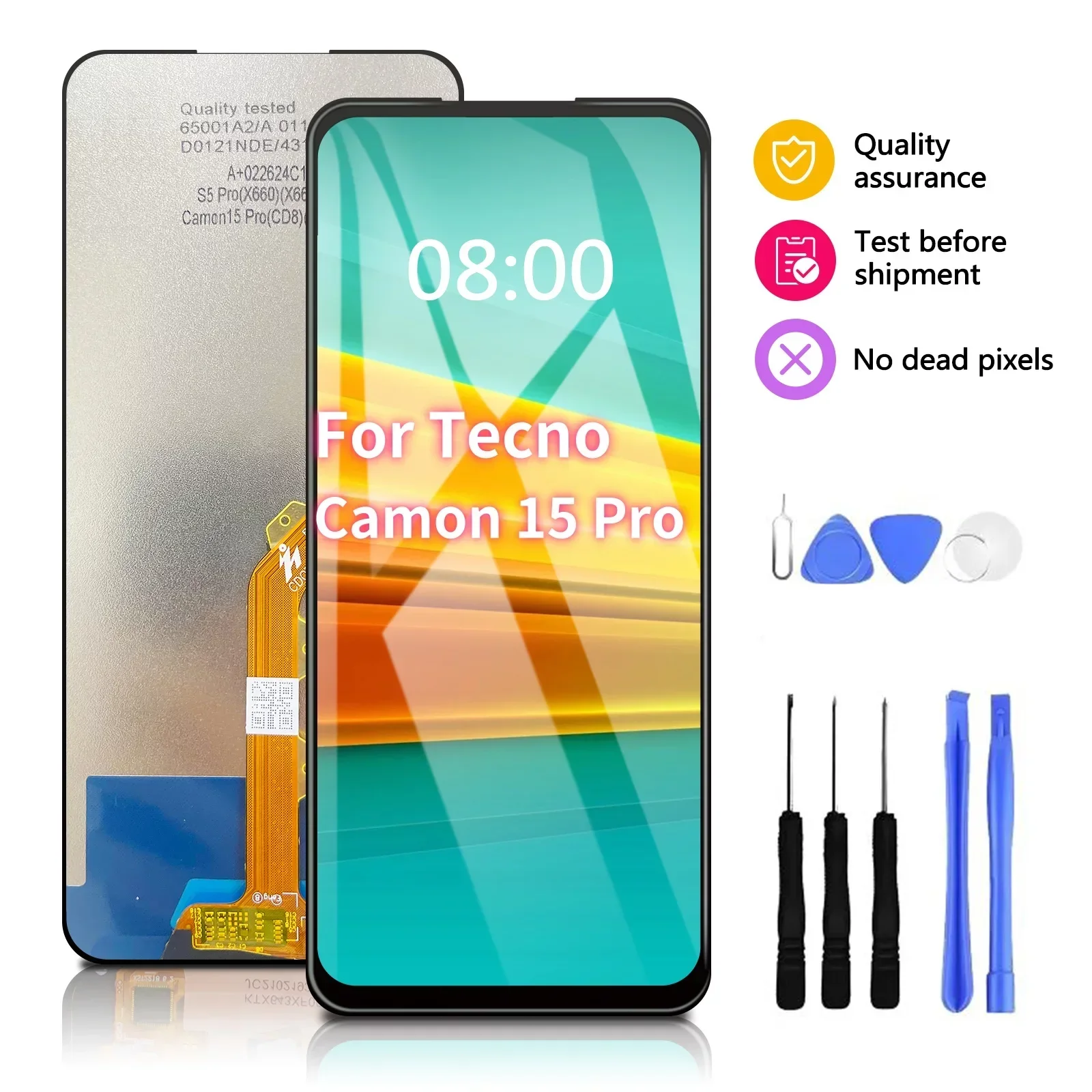 

6.6" Ori For Tecno Camon 15 Pro CD8 CD8J LCD Display Touch Screen Digitizer Assembly For Infinix S5 Pro X660 X660C Replacement