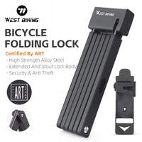 WEST BIKING Portable Bicycle Folding Lock High Security Durable Anti-Theft Scooter Electric E-Bike Lock MTB Road Bike Accessorie