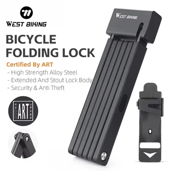 WEST BIKING 휴대용 자전거 접이식 잠금 장치, 높은 보안 내구성 도난 방지 스쿠터 전기 자전거 잠금 장치, MTB 도로 자전거 액세서리