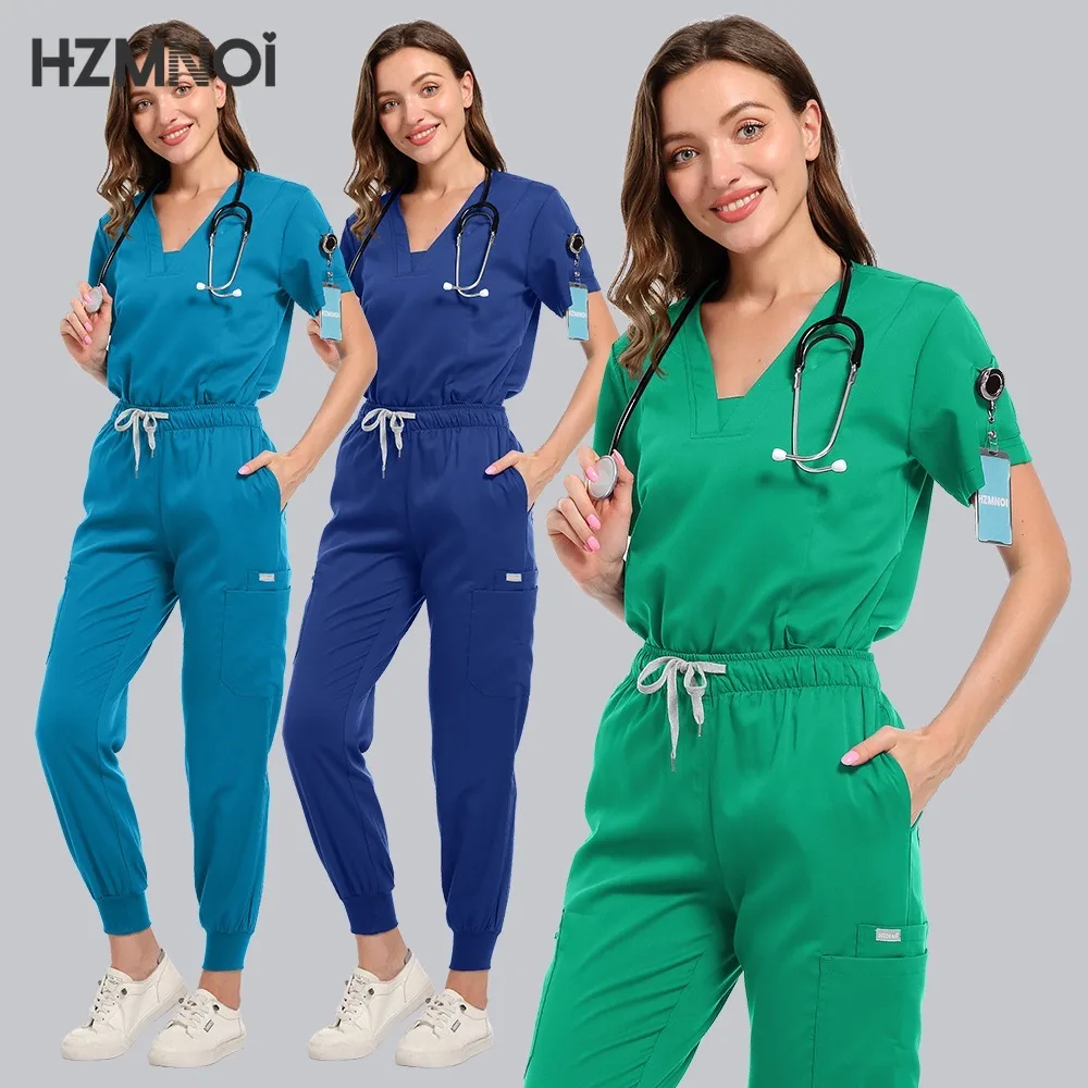 Медицинская Униформа скрабы, топы с коротким рукавом и брюки, униформа для кормления, женская одежда для домашних животных, рабочая одежда для врачей, клиник, хирургии, наборы для скраба