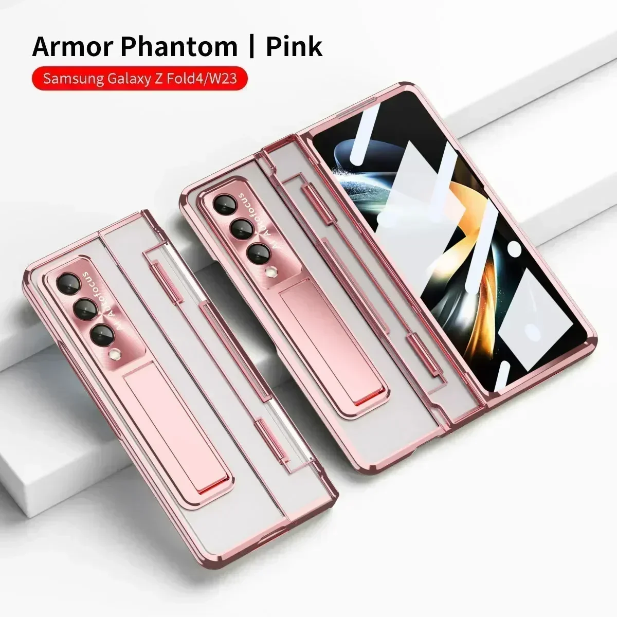 

For Samsung Galaxy Z Fold 6 5 4 3 Phone Case Electroplated Phantom Flat Hinge Fine Hole Wireless Charging ZFold6 Protective Case