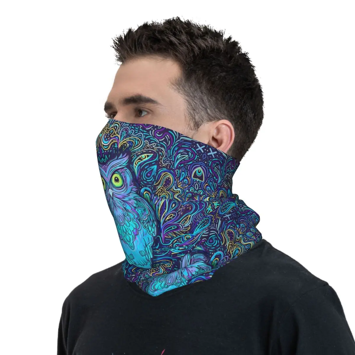 Owl Scarf Neckerchief Neck Face Mask Polyester