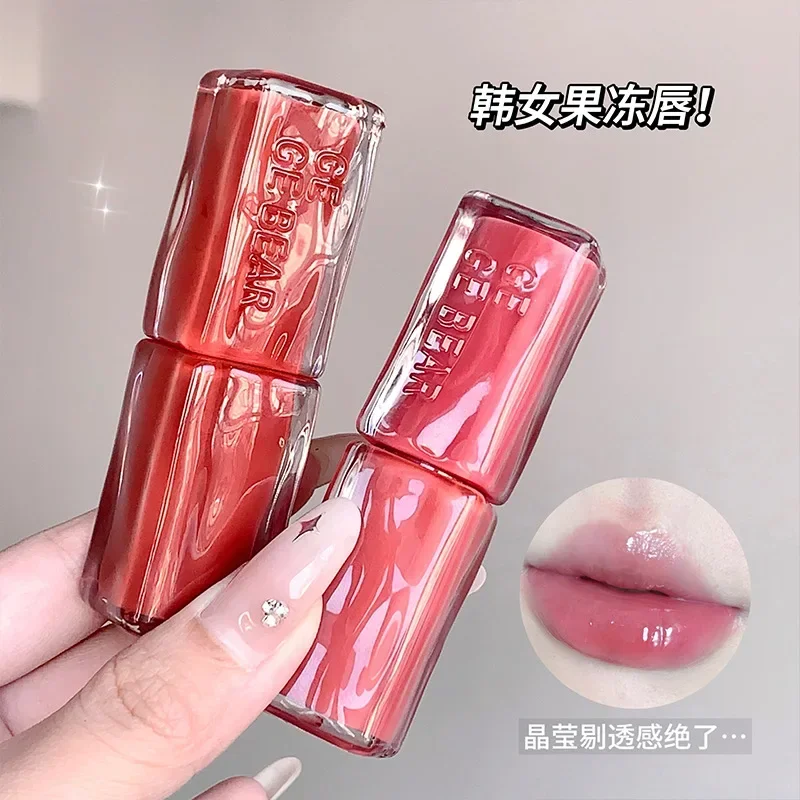 Gege bear mirror lipstick water gloss glass beep lip is not easy to fade plain whitening lipstick