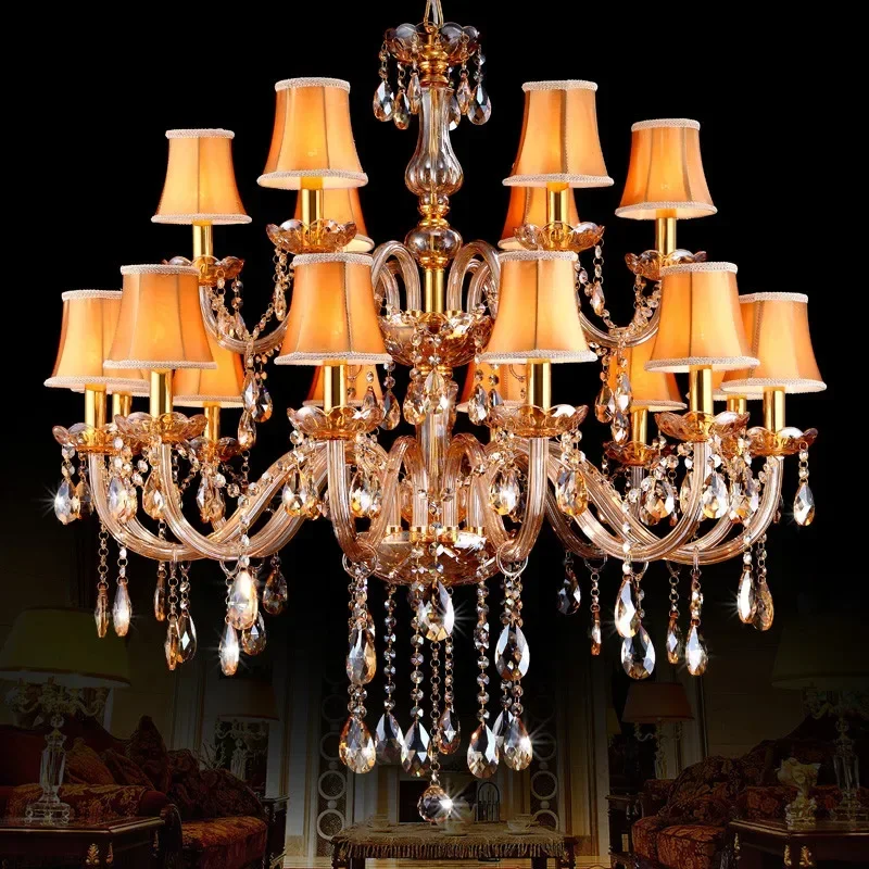 Large Muliticolor Chandeliers Novelty Lamps for Living Room Bedroom 15 Lights with Shades Lustres  De Cristal  LED Pendientes