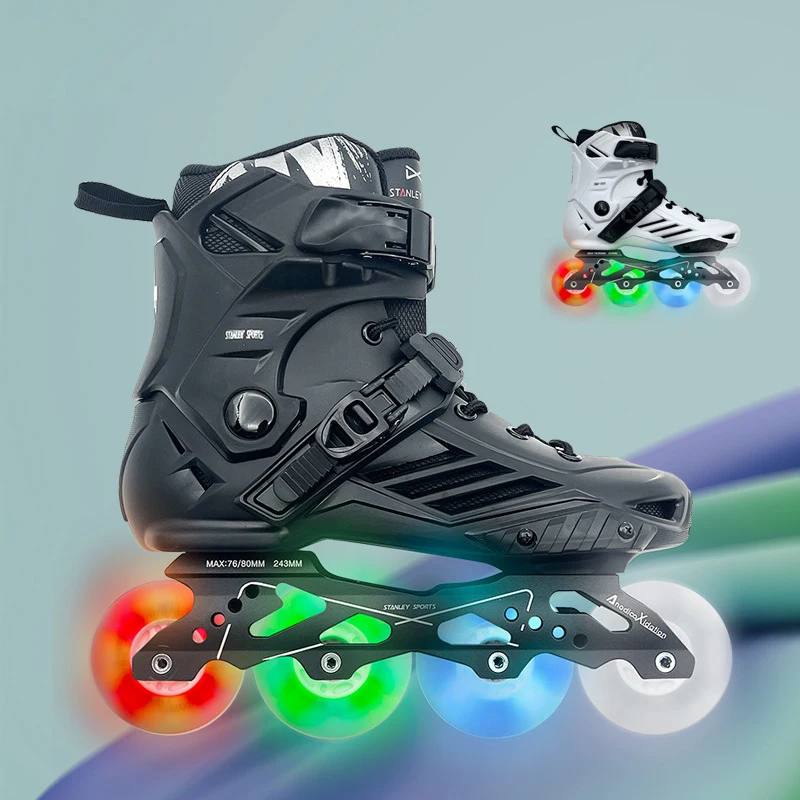 Professional Inline Roller Skates For Women Men Flashing 4 Wheels Shoes Adult Outdoor Racing Speed Skating Skates Sneakers Gift