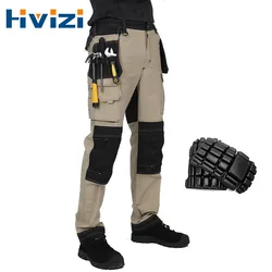 Pantalon Cargo multi-poches pour homme, vêtement de travail, jogging de randonnée en plein air, avec genouillères