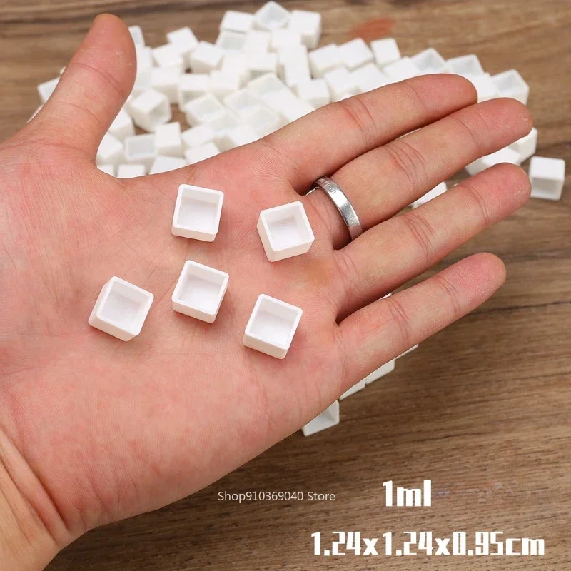 50ks 0.5/1ml čtverec akvarel barva kotlík plastový prázdný akvarel polovina pans DIY akryl malba cestovní barevná paleta umění zásoby