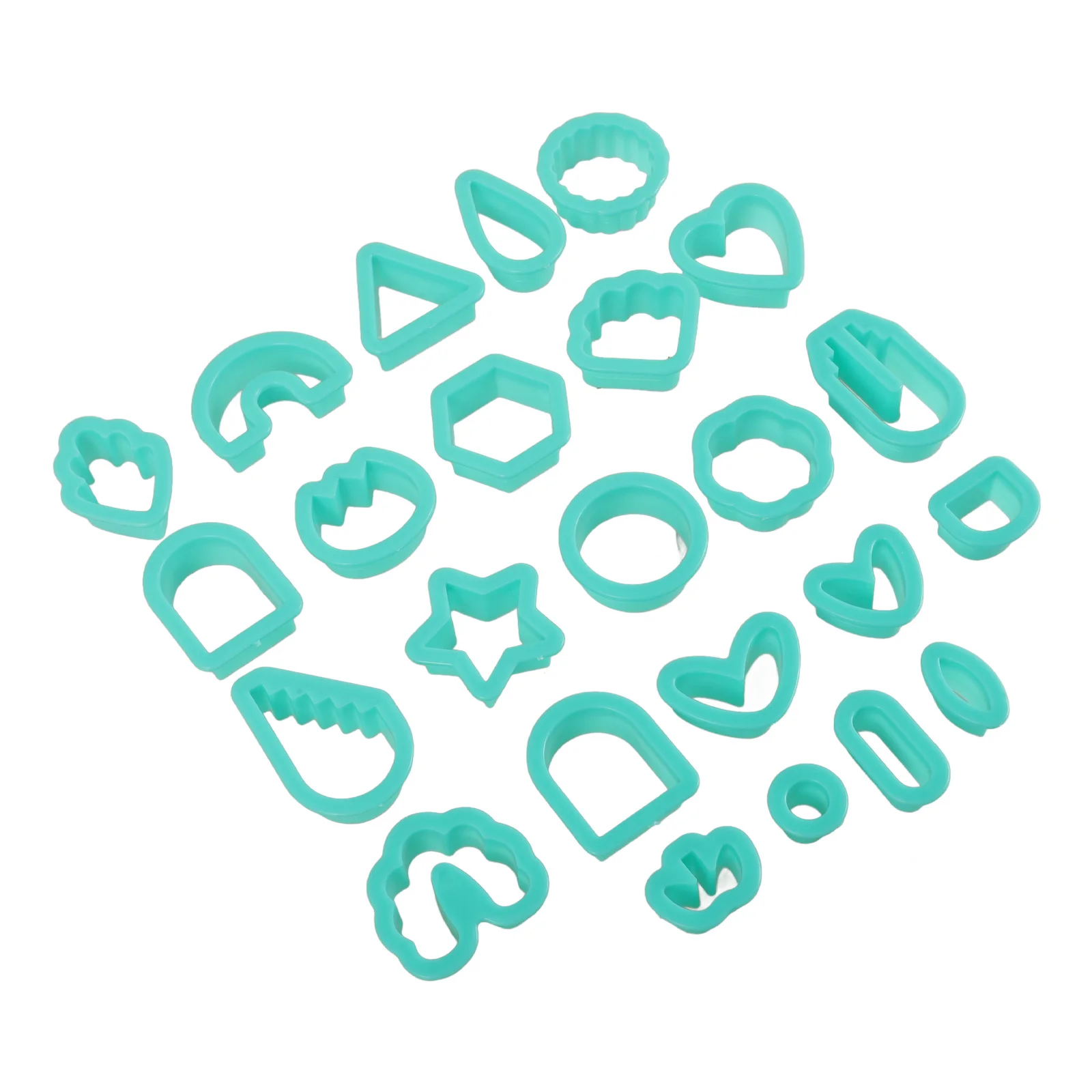 24 قطعة من قواطع طين البوليمر خفيفة الوزن من البلاستيك قالب القرط صينية لتقوم بها بنفسك صنع المجوهرات أدوات حرفية أشكال متعددة الحجم للبوليمر