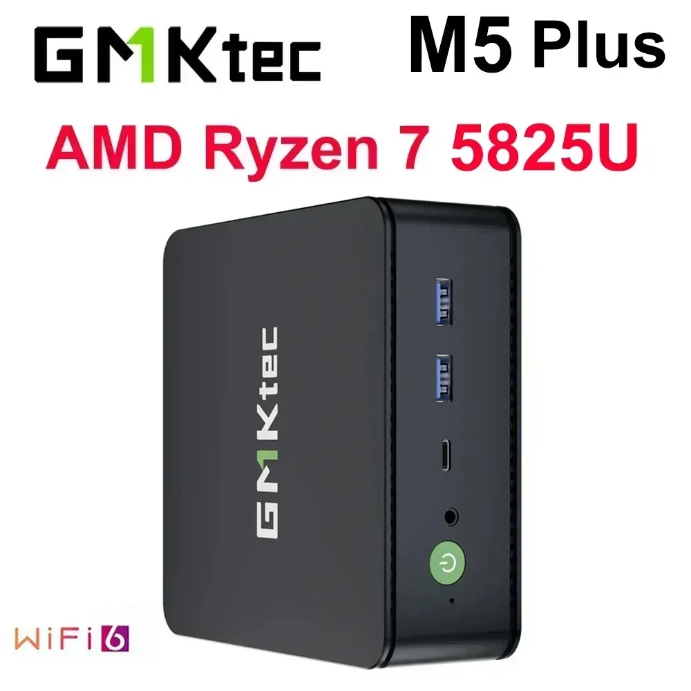 GMKtec M5 Plus AMD Ryzen 7 5825U Mini PC Windows 11 DDR4 3200Mhz 16GB 500GB SSD WIFI6 BT5.2 Desktop Mini Computer