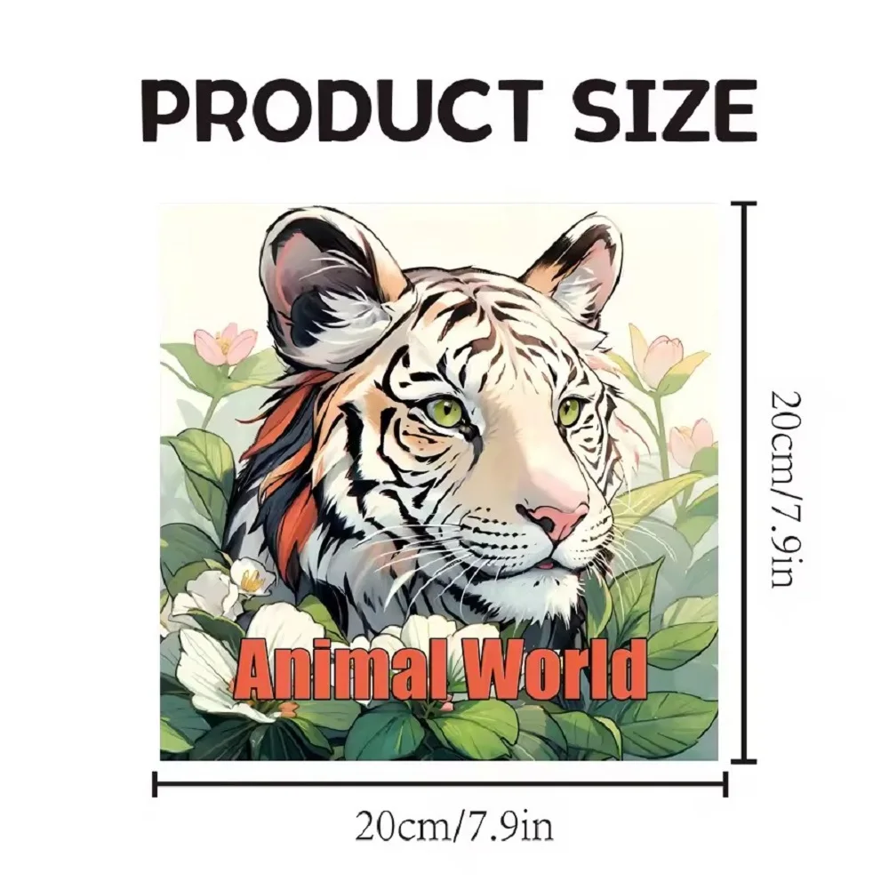 Animal World Coloring Book 20 Pages Adult Picture with Animals Drawings Creative Inspirational Stress Relief Relaxation