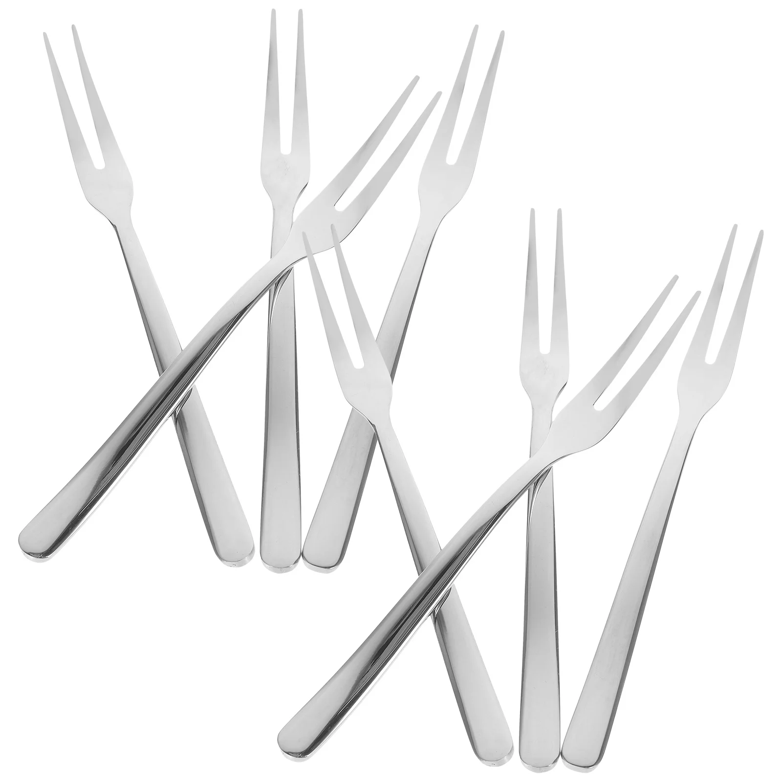 

8Pcs Fruit Forks Stainless Steel Appetizer Forks Set Smooth Sturdy for Desserts Salads Party Silverware Dessert Fork