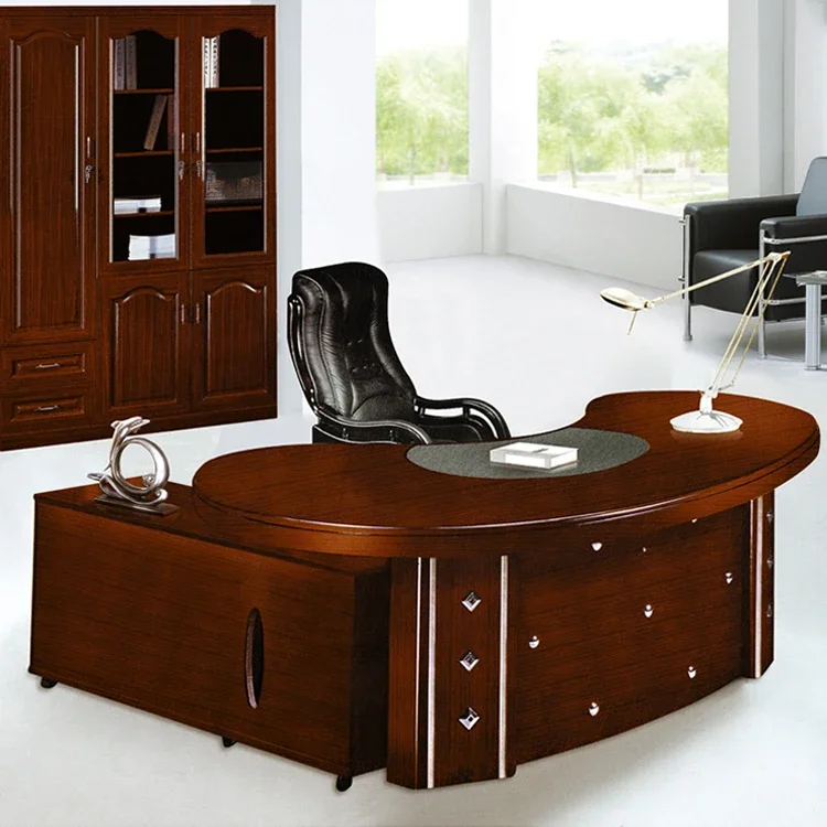 2026 Professional Office Furniture Half Round European Style Semi Circle 100% MDF Executive Office Desk