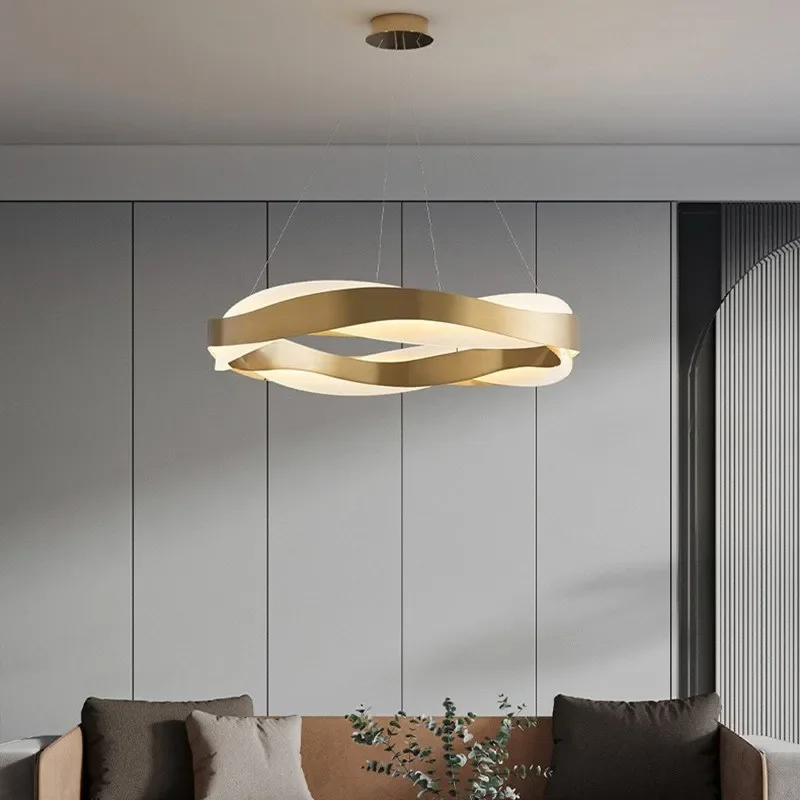 

Fashionable LED Chandelier Gold & Black with Brushed Rings for Living Dining room Bedroom study Modern Home Decor