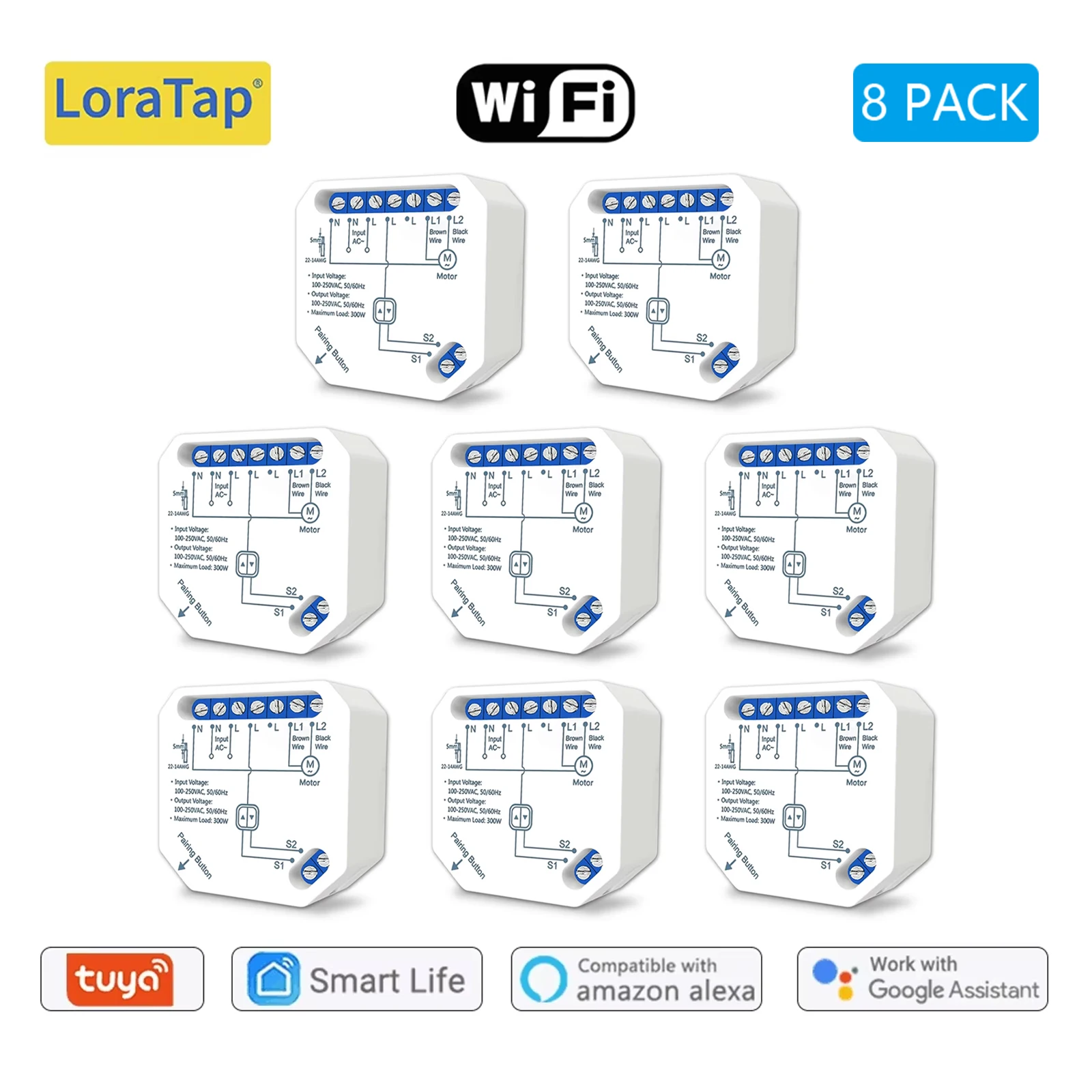 Tuya Smart Life WiFi Vorhänge Schalter Verbunden Rollladen Steuer Jalousien Motor Google Home Alexa Elektrische Fenster LoraTap