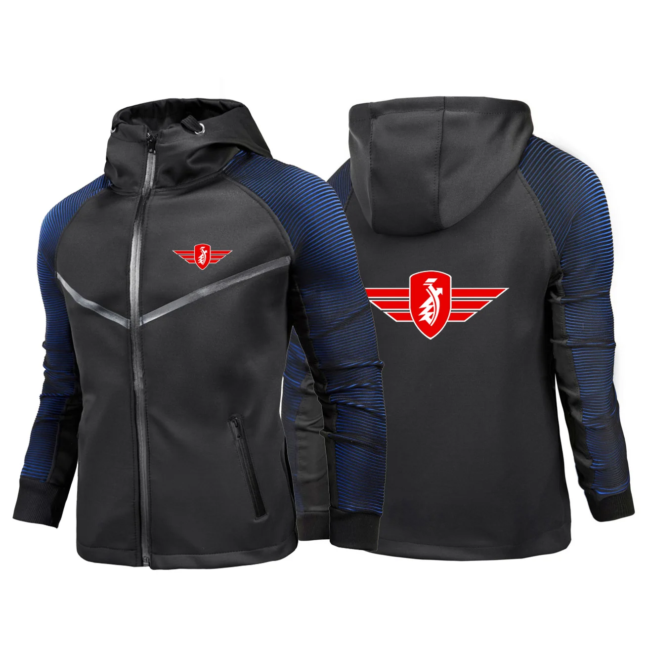 2024 Zundapp Motorcycle Printing Spring and Autumn Men's Windproof Zipper Jacket Casual High Quality Hooded Racing Suit Tops