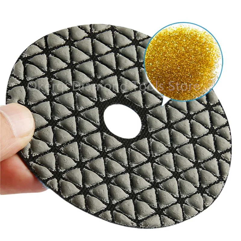 7-teiliges Set 3 Zoll 4 Zoll Trocken-Polierpads Scharfe Flexible Polierpads für Granit, Marmor, Stein, Beton Schleifscheibe – Detail 6