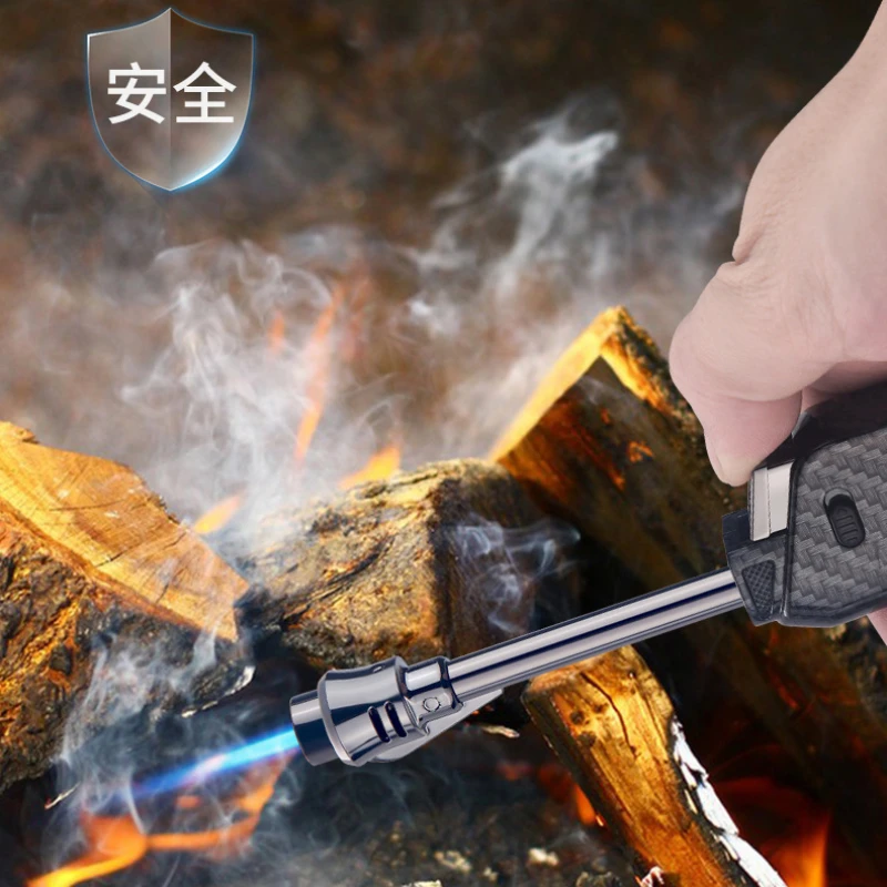 HONEST Creative Scalable Windproof Jet Flame Gas Lighter Visual Gas Window Safety Lock Outdoor BBQ Kitchen Cigar Lighters Gadget