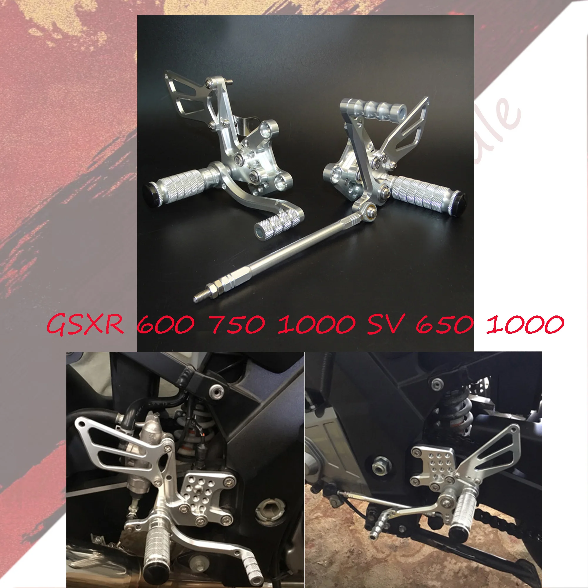 ملحقات جديدة للدراجات النارية مناسبة لسوزوكي GSXR 600 750 1000 SV650 1000 مجموعة الحركة الخلفية بدواسة القدم المرتفعة #2