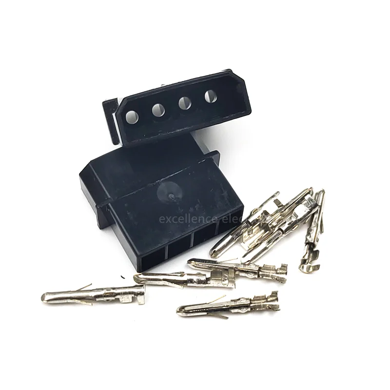 5sets Black Pitch 5.08mm Large 4 Pin Computer ATX IDE Power Connector Big 4P Housing + Terminals for Computer ATX EPS Power