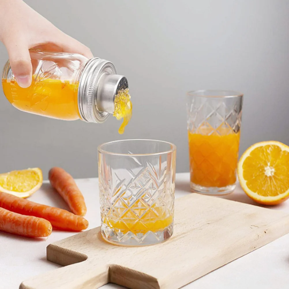 

5 Pcs Stainless Steel Mason Jar Shaker Lids Cocktail Spice Flour Filter Top for Home Bar Kitchen Use