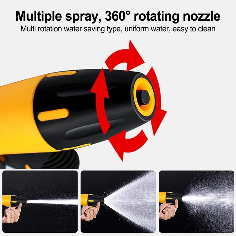 Extended hose with high-pressure nozzle, telescopic water pipe car wash tool set, high-pressure cleaning set