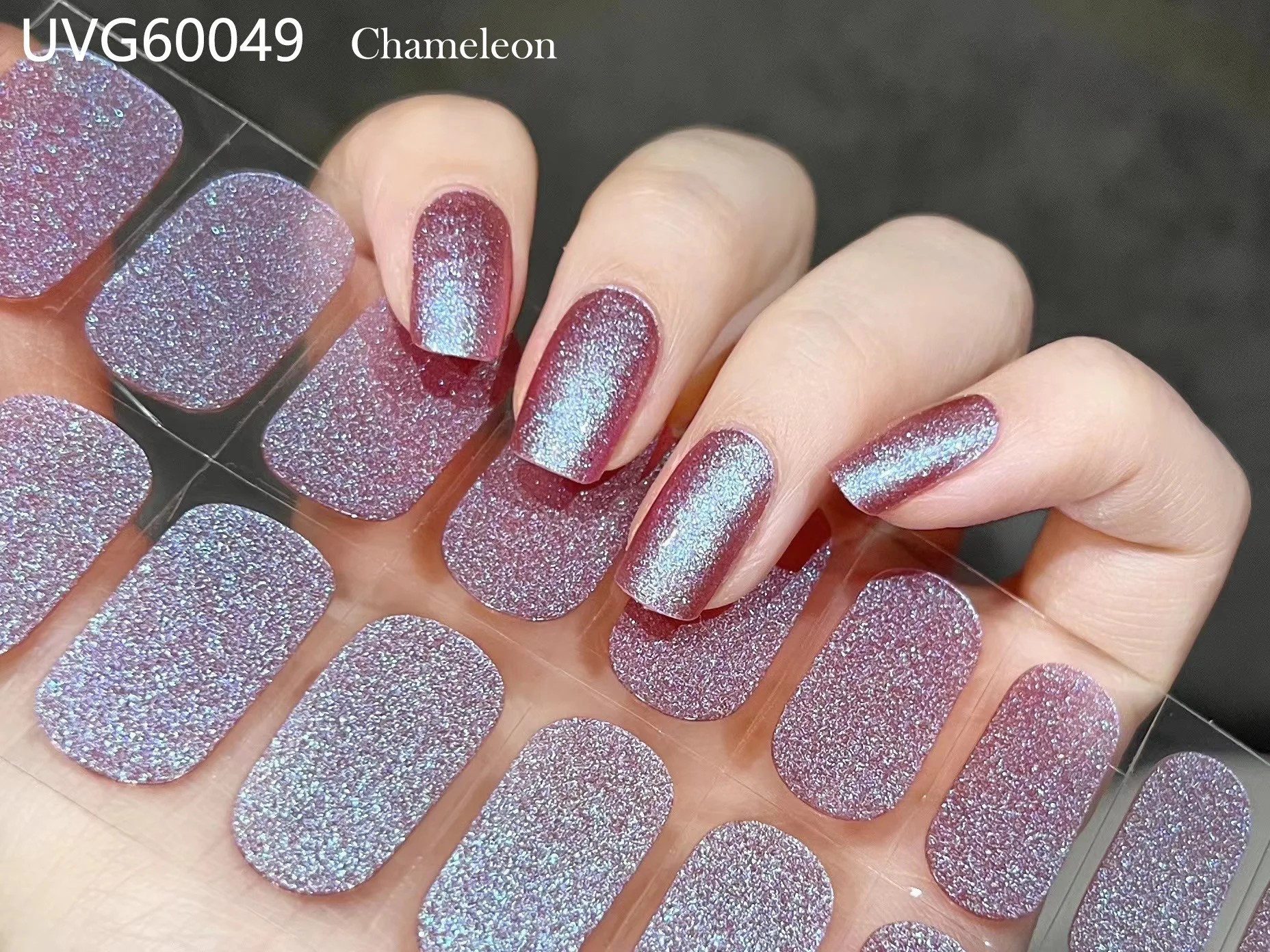 22Tips Nude Halb-ausgehärtete Gel Nagel Patch Slider Kleber Wasserdichte lange anhaltende Aurora Full Cover Gel Nagel Aufkleber UV Lampe Benötigt – Detail 12