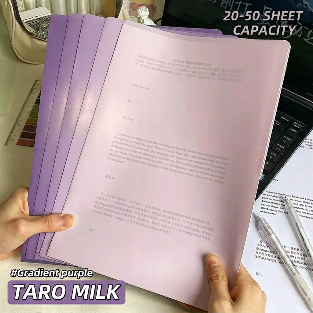 Large Capacity Folders Wrinkle Resistant A4 Document Folder L-Shaped A4 Pocket Folders Gradient Color For Children'S Day Gift