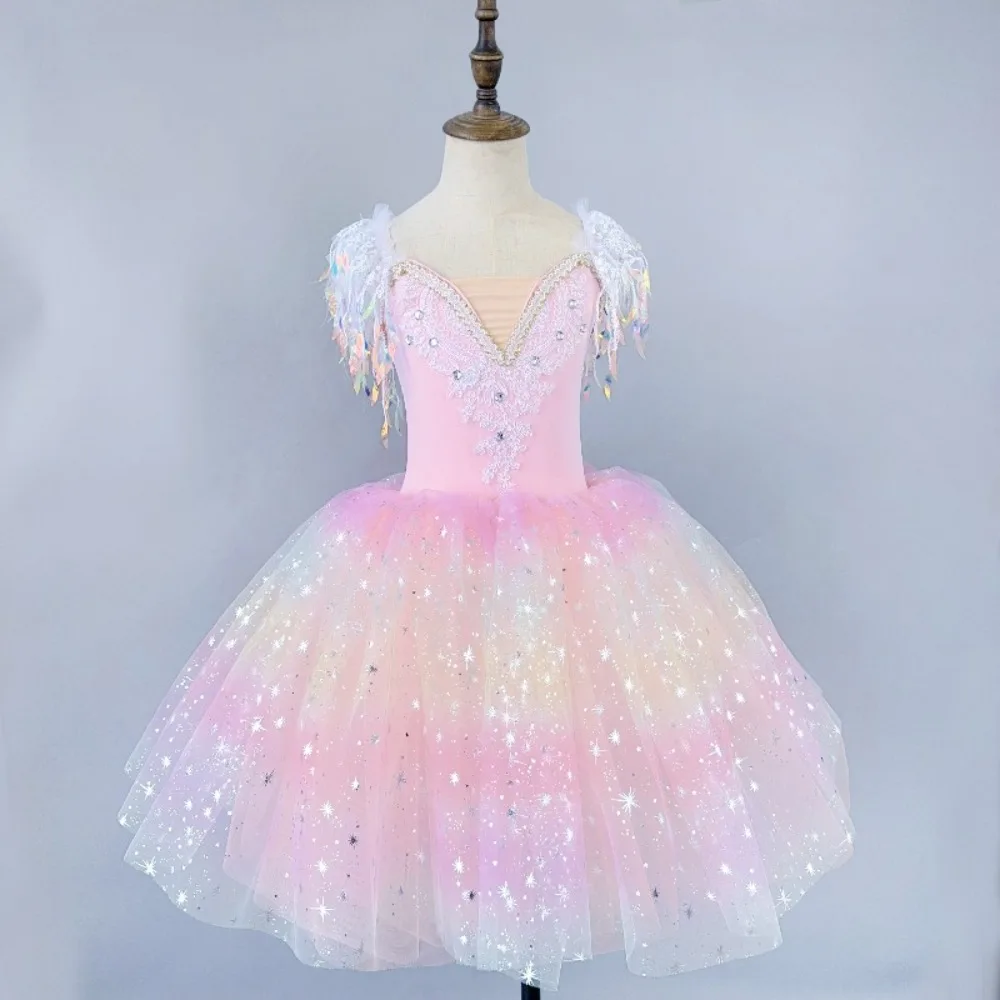 Детская одежда, сценические костюмы, детская одежда, элегантное милое балетное платье принцессы феи, трико для девочек, танцевальная одежда, балетная пачка