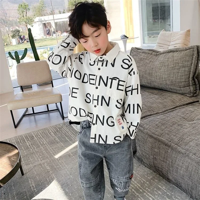 Boys Baby's Kids Blouse Coat Jacket Outwear Cotton 2024 	Orange Spring Autumn Shirts Outwear Teenagers Overcoat Children's Cloth