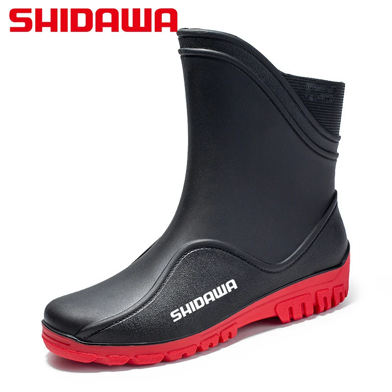 Imagem -06 - Sapato de Pesca Alto Masculino Antiderrapante Impermeável Botas de Chuva Monocromáticas Botas de Borracha de Trabalho Quente Inverno ao ar Livre Verão Moda