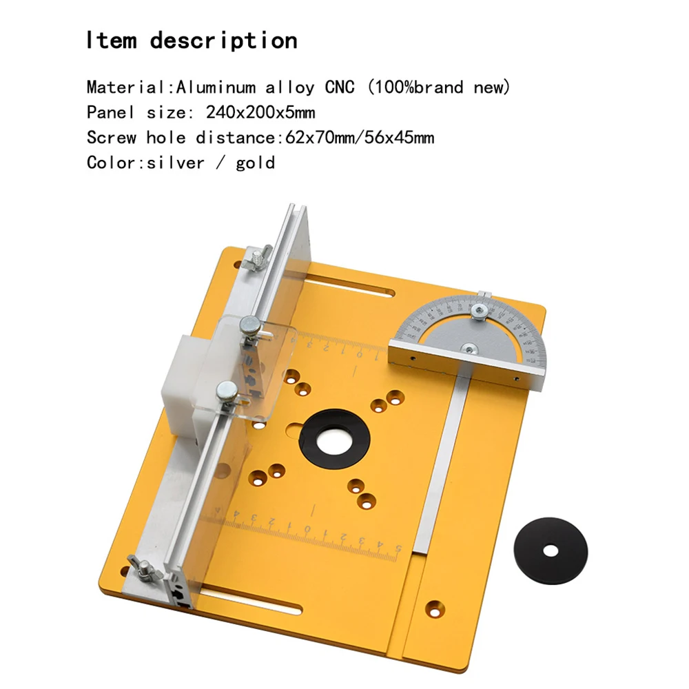 Router Table Insert Plate Woodworking Benches Table  Aluminium Insert Trimmer Guide Aluminium Profile Fence Sliding Brackets