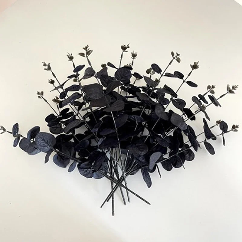 34 سنتيمتر الأوكالبتوس الأسود الزهور الاصطناعية ، الزهور فو ، الزهور وهمية لتزيين الغرفة ، سطح المكتب ديكور المنزل ، داخلي الأزهار آرا